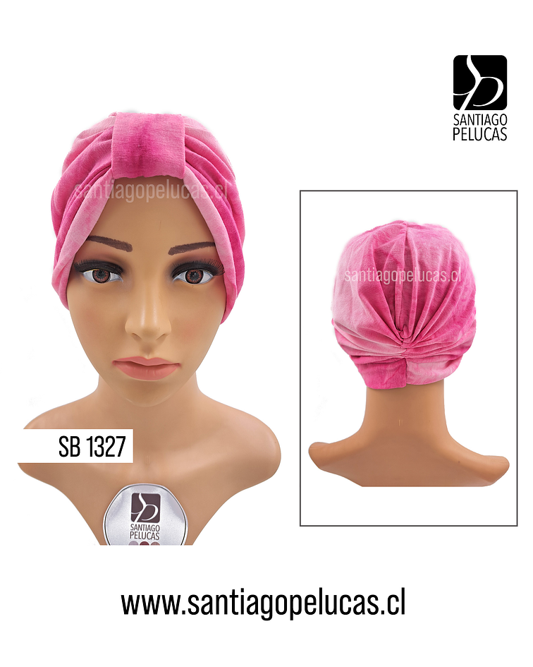 SB 1327 TURBANTE ALGODON ELASTICADO ESTAMPADO ROSADO