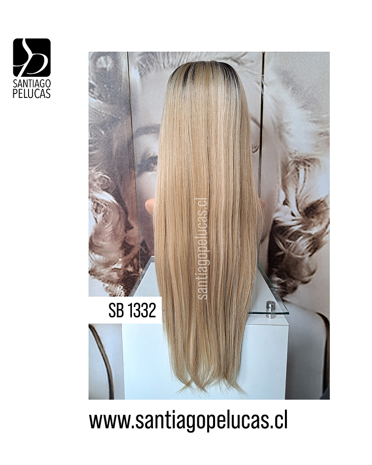 SB 1332 LACE FRONT LARGA LISA BALAYAGE RUBIO CLARO MATIZADO