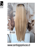 SB 1332 LACE FRONT LARGA LISA BALAYAGE RUBIO CLARO MATIZADO