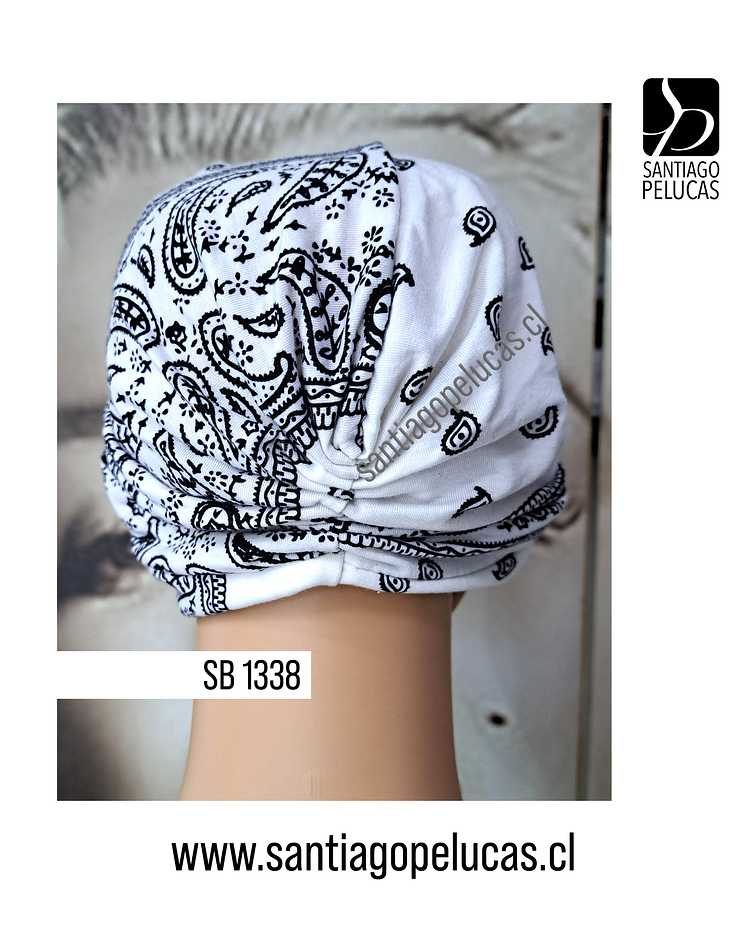 SB 1338 TURBANTE DAISY MANDALA BLANCO