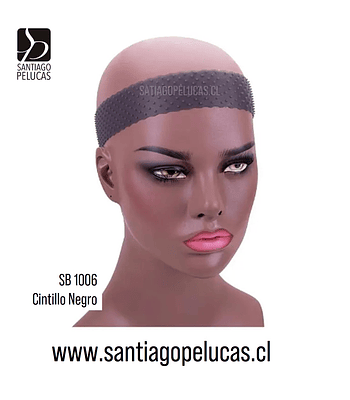 SB 1006 CINTILLO PELUCA SILICONA ANTIDESLIZANTE NEGRO