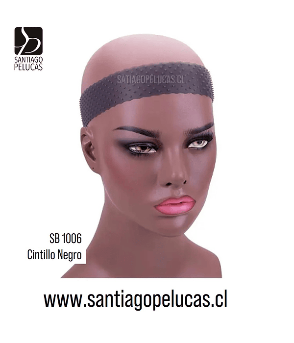 SB 1006 CINTILLO PELUCA SILICONA ANTIDESLIZANTE NEGRO