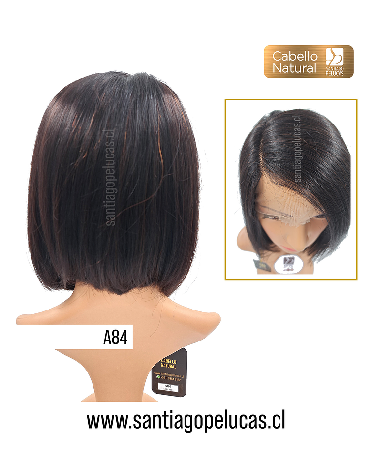 A84 NATURAL LACE FRONT MELENA BOB LISA NEGRO