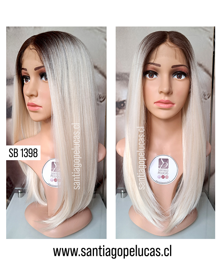 SB 1398 LACE FRONT LARGA LISA RUBIO RUBIO EXTRA CLARO CON CRECIMIENTO