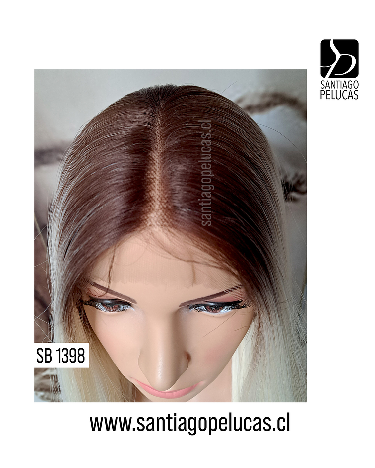 SB 1398 LACE FRONT LARGA LISA RUBIO RUBIO EXTRA CLARO CON CRECIMIENTO