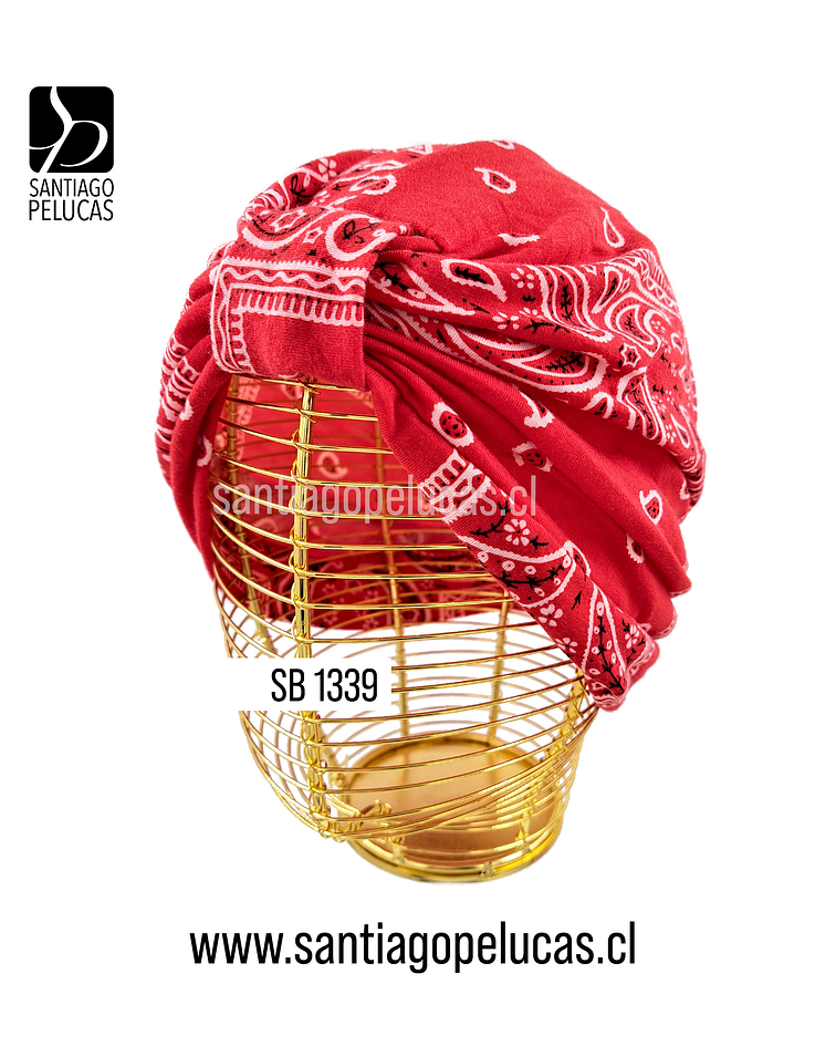 SB 1339 TURBANTE DAISY MANDALA ROJO