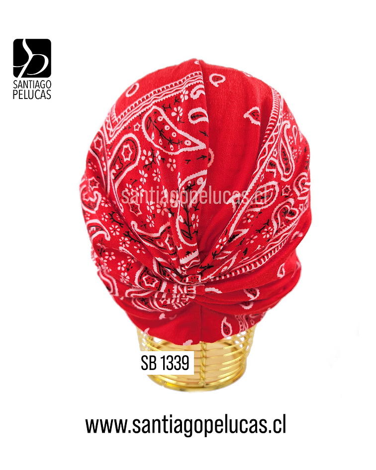 SB 1339 TURBANTE DAISY MANDALA ROJO