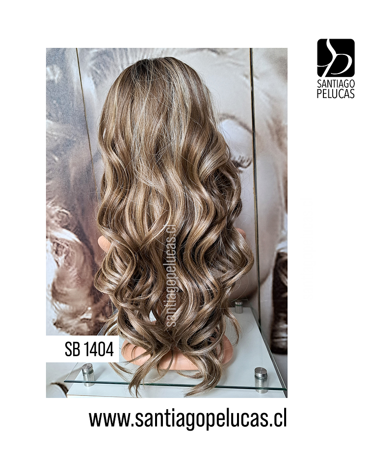 SB 1404 LACE FRONT LARGA CON ONDAS BALAYAGE RUBIO MATIZADO