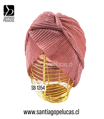 SB 1354 TURBANTE GASA ELASTICADA ESCARCHADA PALO DE ROSA