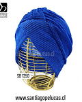 SB 1350 TURBANTE GASA ELASTICADA ESCARCHADA AZUL REY