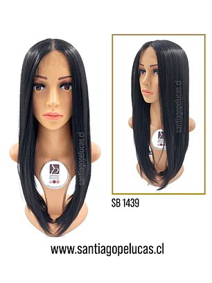 SB1439 ALICE LACE FRONT LARGA LISA NEGRO