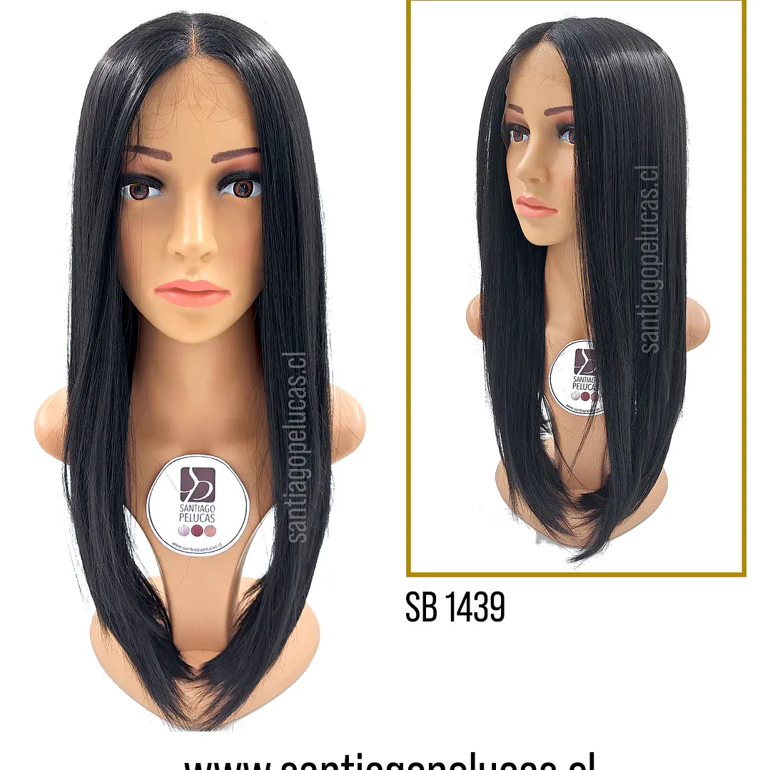 SB1439 ALICE LACE FRONT LARGA LISA NEGRO 1