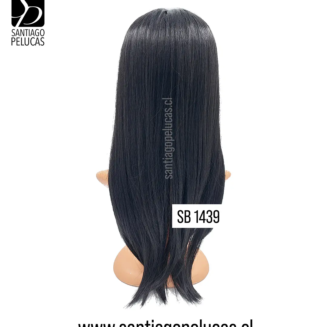 SB1439 ALICE LACE FRONT LARGA LISA NEGRO 2