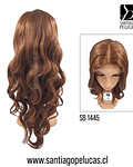 SB 1445 LACE FRONT LARGA ESCALONADA ONDAS CASTAÑO CHOCOLATE MATIZADO