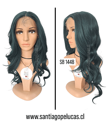 SB 1448 LACE FRONT LARGA ESCALONADA ONDAS VERDE PRUSIA MATE