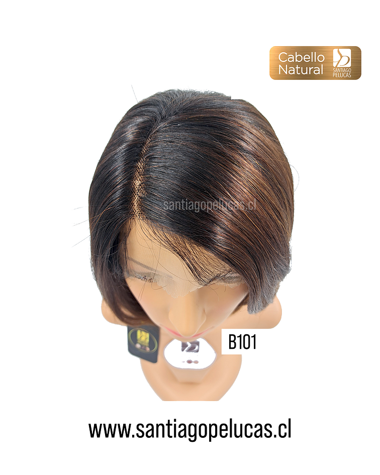 B101 LACE FRONT MELENA LISA BOB CASTAÑO MATIZADO CON CRECIMIENTO