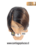 B101 LACE FRONT MELENA LISA BOB CASTAÑO MATIZADO CON CRECIMIENTO