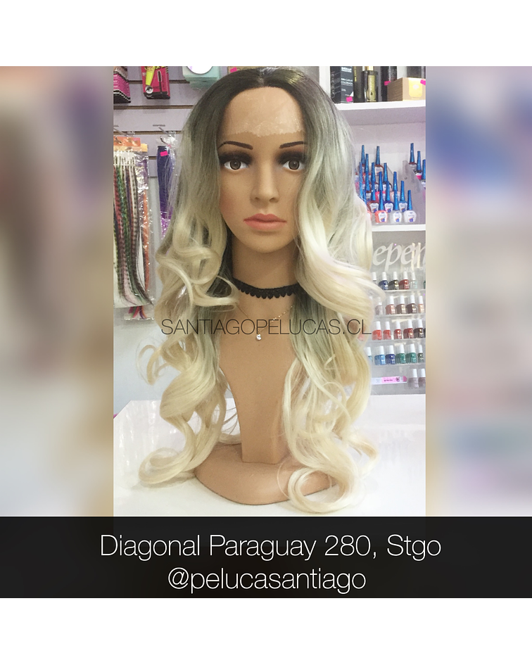 SB 0116 LACE FRONT ONDULADA BALAYAGE RUBIO PLATINADO