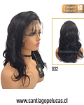 B32 LACE FRONTAL LARGA ONDAS LARGA ONDULADA EN PUNTAS CASTAÑO OSCURO