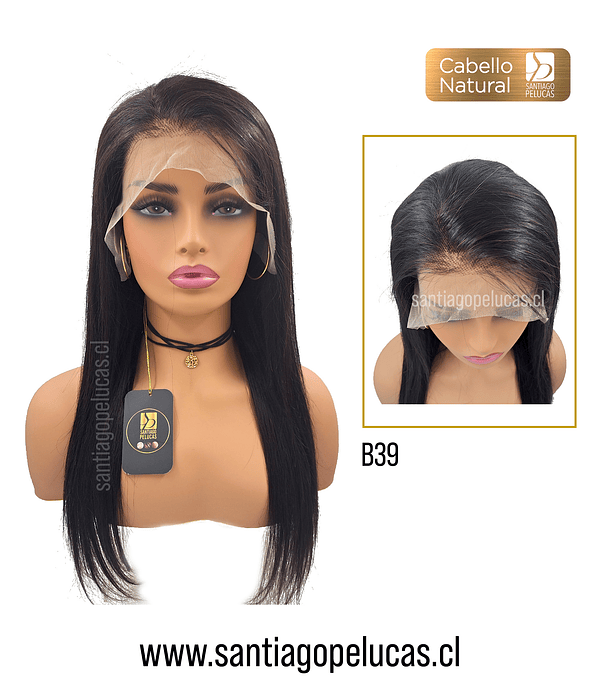 B39 NATURAL LACE FRONTAL LARGA LISA CASTAÑO OSCURO