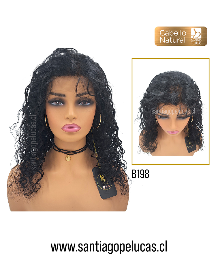 B198 NATURAL LACE FRONTAL LARGA CRESPA NEGRO