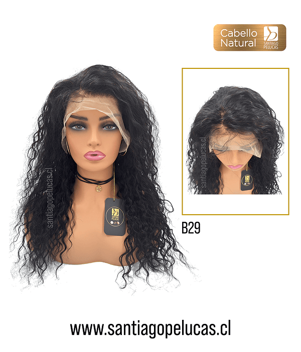 B29 NATURAL LACE FRONTAL LARGA CRESPA CASTAÑO OSCURO- COPIAR