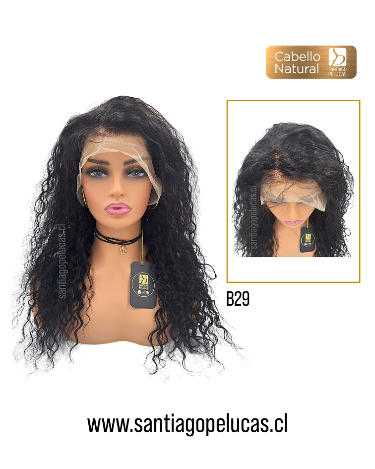 B29 NATURAL LACE FRONTAL LARGA CRESPA CASTAÑO OSCURO- COPIAR