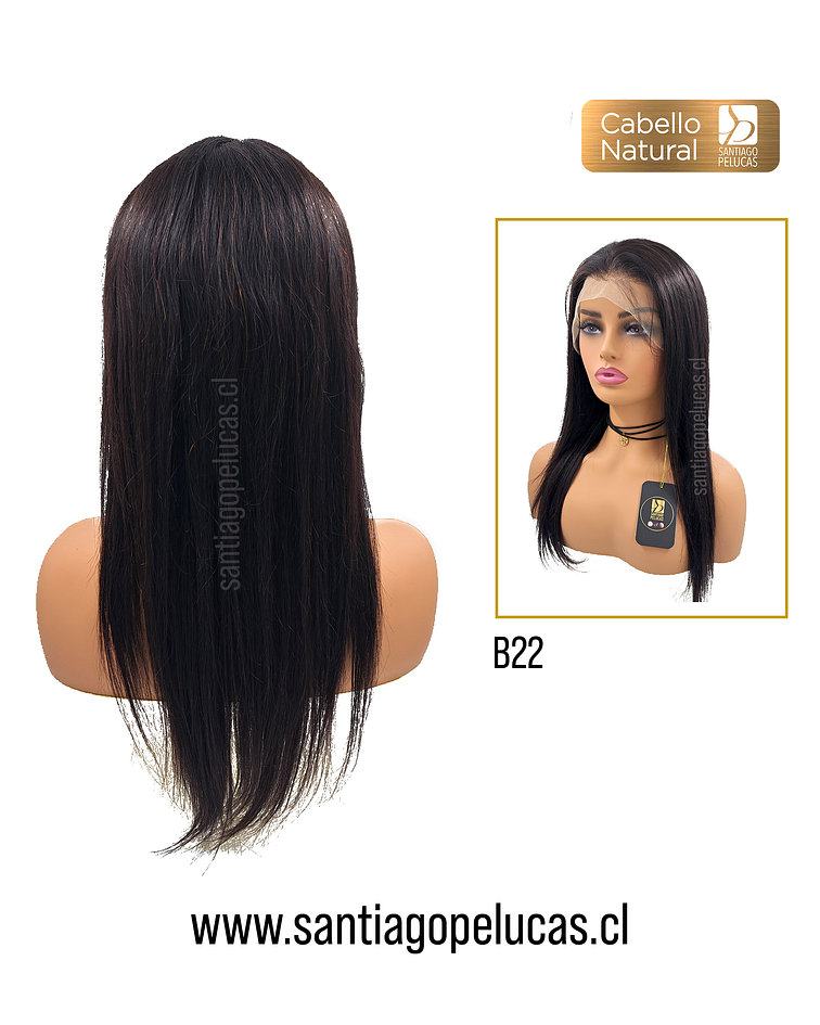 B22 NATURAL LACE FRONTAL LARGA LISA CASTAÑO OSCURO