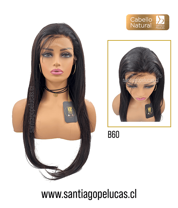 B60 NATURAL LACE FRONTAL EXTRA LARGA LISA CASTAÑO OSCURO