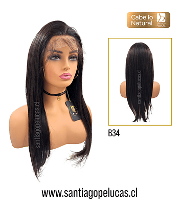 B34 NATURAL LACE FRONTAL LARGA LISA CASTAÑO OSCURO