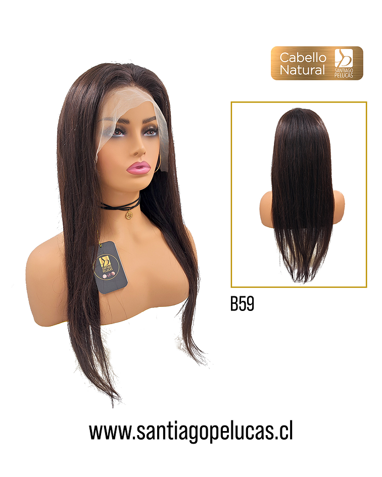 B59 NATURAL LACE FRONTAL LARGA LISA CASTAÑO OSCURO