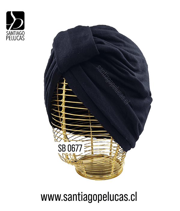 SB 0677 TURBANTE JAZMIN ALGODÓN ELAST. NEGRO 