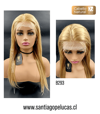 B293 NATURAL LACE FRONTAL LARGA LISA RUBIO CLARO