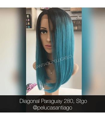 SB 0136 LACE FRONT BOB BALAYAGE TURQUESA