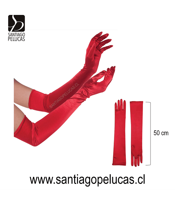 GUANTES LARGOS ROJOS 50 CM