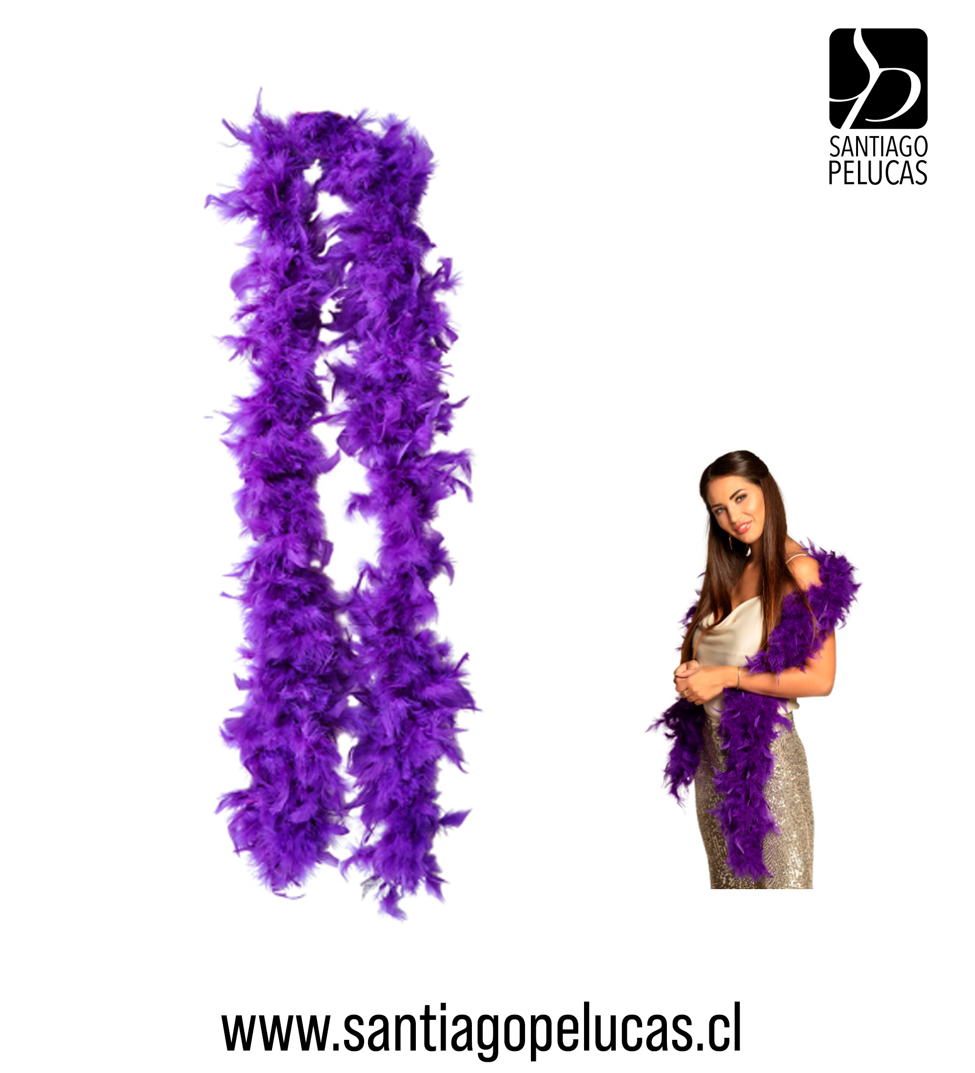 1 metro Boa Plumas Morada Largo punta 10 A 12 cm