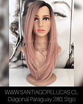 SB 0227 LARGA LISA LACE PARTIDURA ESCALONADA BALAYAGE ROSA 