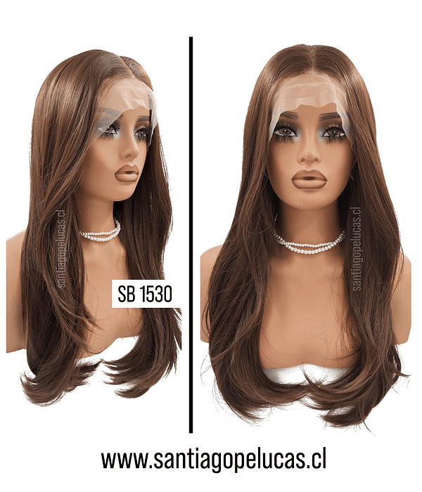 SB 1530 LACE FRONTAL LISA CORTE ESCALONADO CASTAÑO CLARO