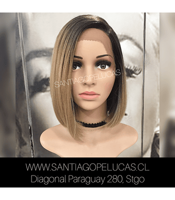 SB 0237 LACE FRONT BOB  BALAYAGE RUBIO MEDIO