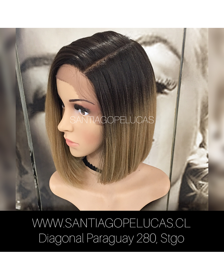 SB 0237 LACE FRONT BOB  BALAYAGE RUBIO MEDIO