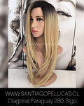 SB 0229 LARGA LISA LACE PARTIDURA ESCALONADA BALAYAGE RUBIO CLARO 