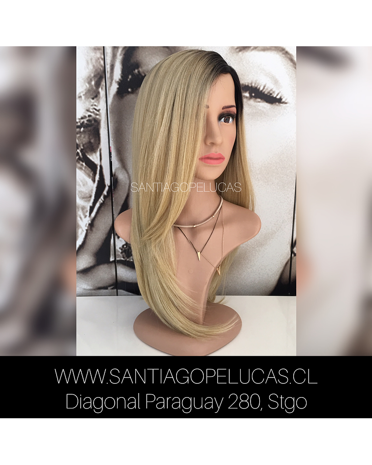 SB 0229 LARGA LISA LACE PARTIDURA ESCALONADA BALAYAGE RUBIO CLARO 