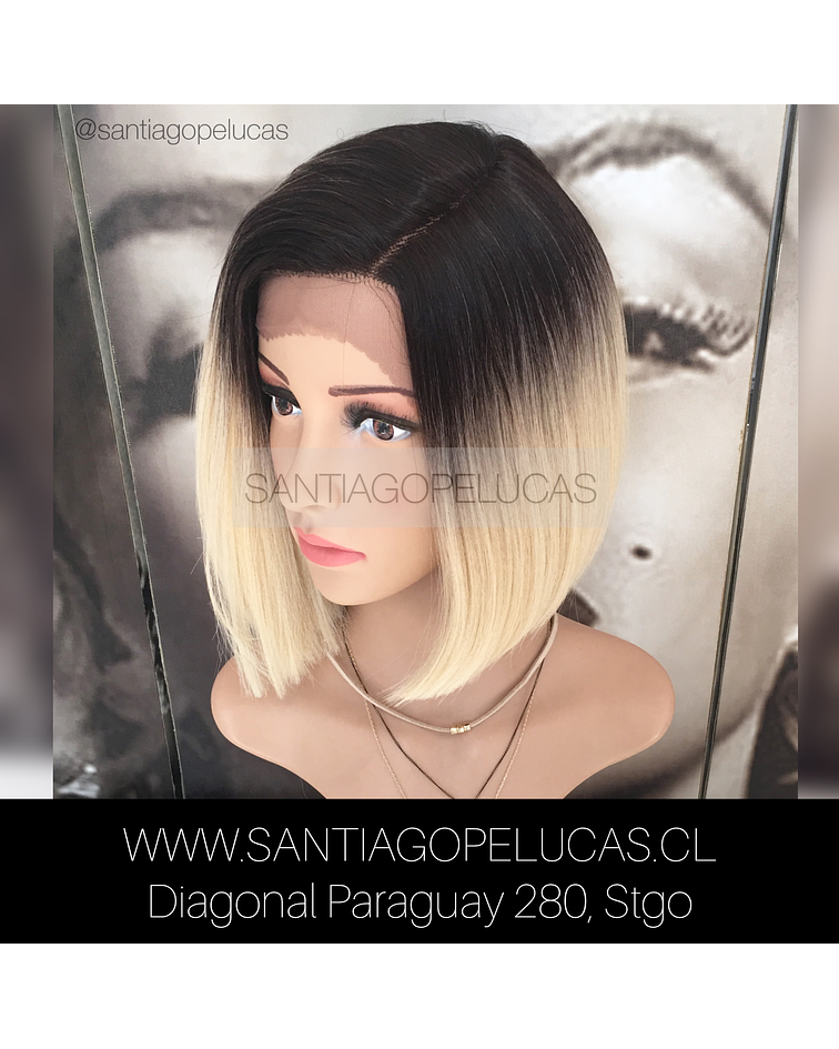 SB 0009 LACE FRONT BOB  BALAYAGE RUBIO EXTRA CLARO