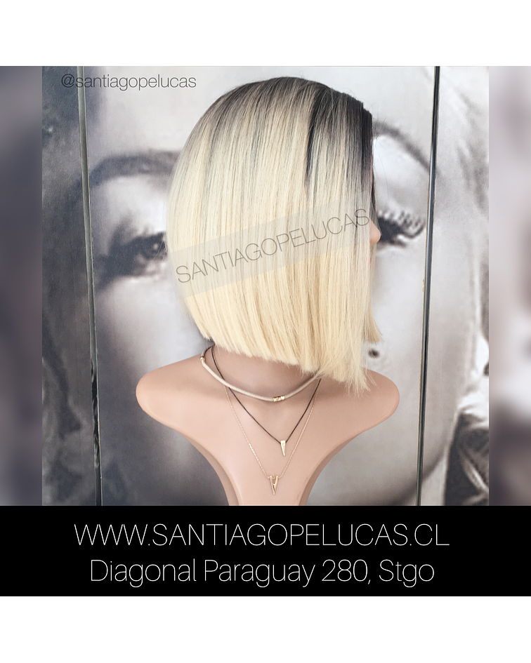 SB 0009 LACE FRONT BOB  BALAYAGE RUBIO EXTRA CLARO