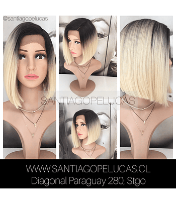 SB 0009 LACE FRONT BOB  BALAYAGE RUBIO EXTRA CLARO