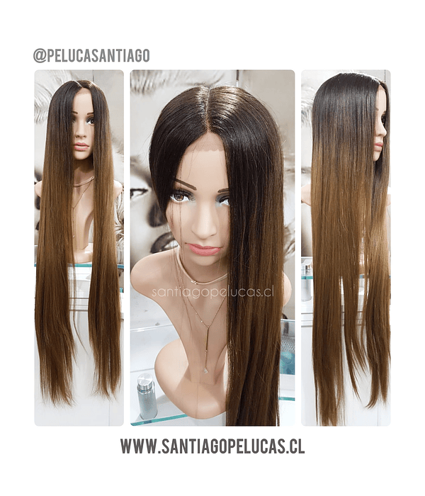 SB 0423 LACE FRONT EXTRA LARGA 1 MT LISA BALAYAGE CASTAÑO CLARO