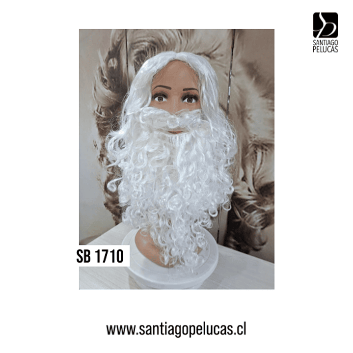 SB1710 SET VIEJO PASCUERO BARBA Y PELUCA (FIBRA SINTÉTICA) 1