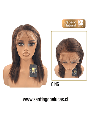 C146 NATURAL LACE FRONTAL LARGA LISA EN CAPAS CASTAÑO CLARO