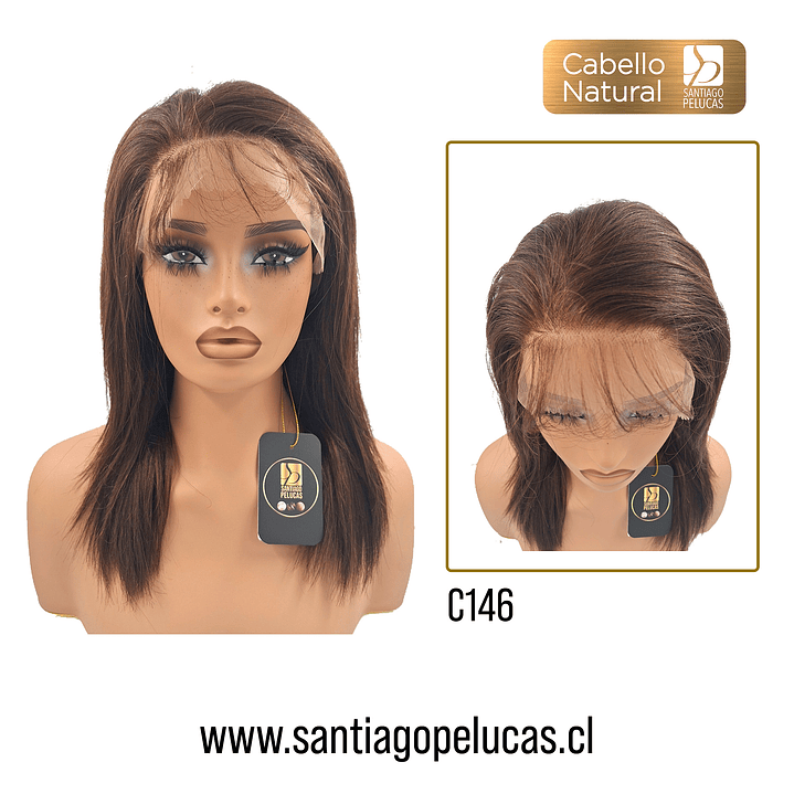 C146 NATURAL LACE FRONTAL LARGA LISA EN CAPAS CASTAÑO CLARO 1