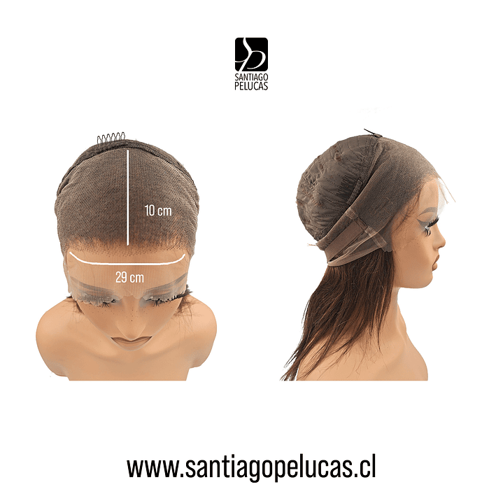 C146 NATURAL LACE FRONTAL LARGA LISA EN CAPAS CASTAÑO CLARO 3